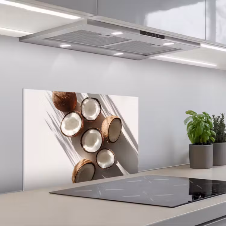 Kokosnoten - Bruin - Shaduw keuken achterwand spatscherm klein -3d_schuin