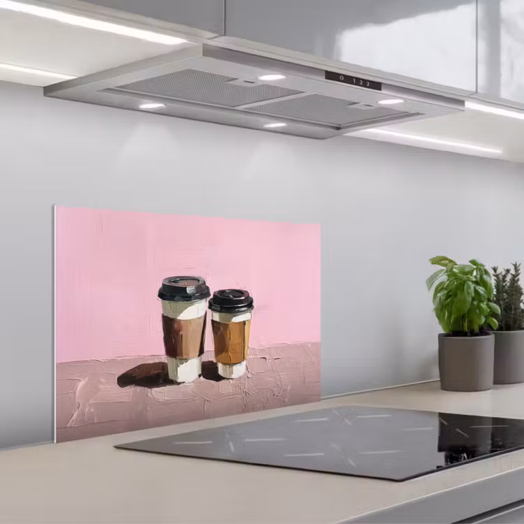 Koffiebekers - Deksel - Verf - Textuur keuken achterwand spatscherm klein -3d_schuin