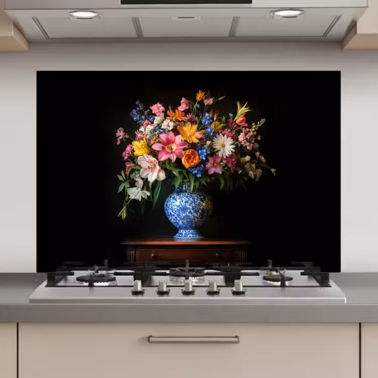 Kleur - Vaas - Bloemen - Boeket keuken achterwand spatscherm klein -3d_website