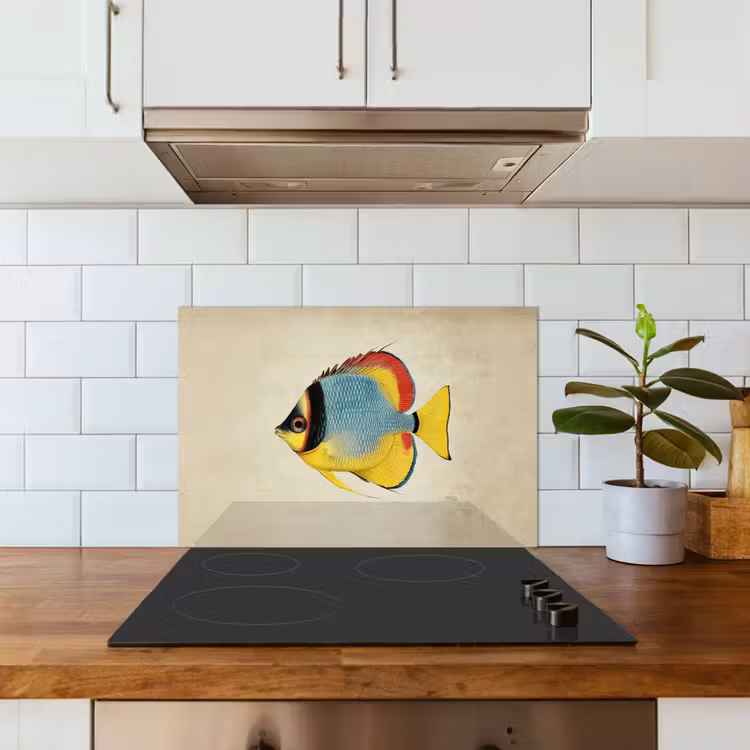 Kleurrijk - Vis - Schubben - Illustratie keuken achterwand spatscherm klein -sfeer2