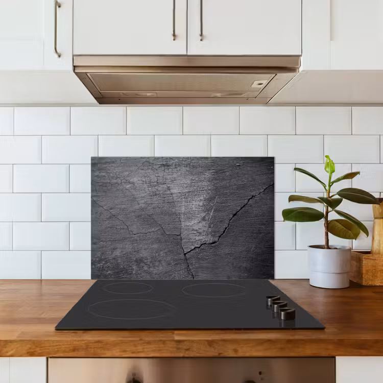 Beton - Zwart - Scheur keuken achterwand spatscherm klein -sfeer2
