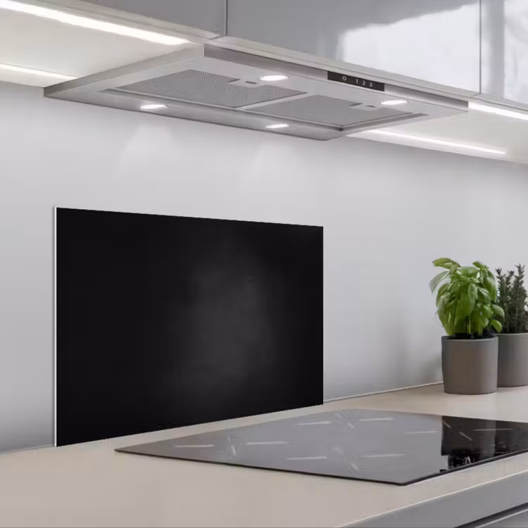 Beton - Zwart - Grijs - Structuur - Industrieel keuken achterwand spatscherm klein -3d_schuin