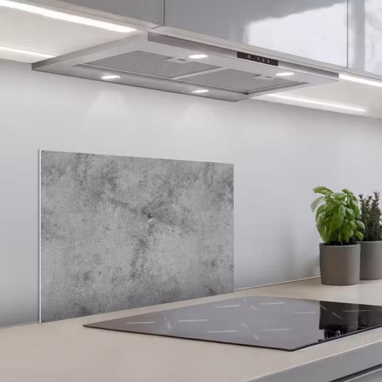 Beton - Grijs - Patronen keuken achterwand spatscherm klein 900 -3d_schuin