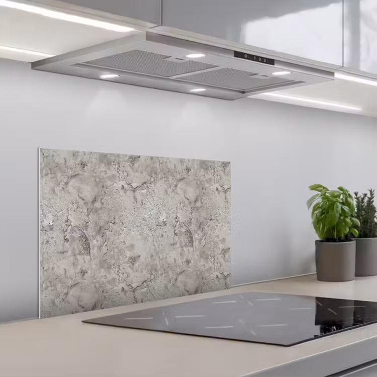 Beton - Grijs - Muur keuken achterwand spatscherm klein 900 -3d_schuin