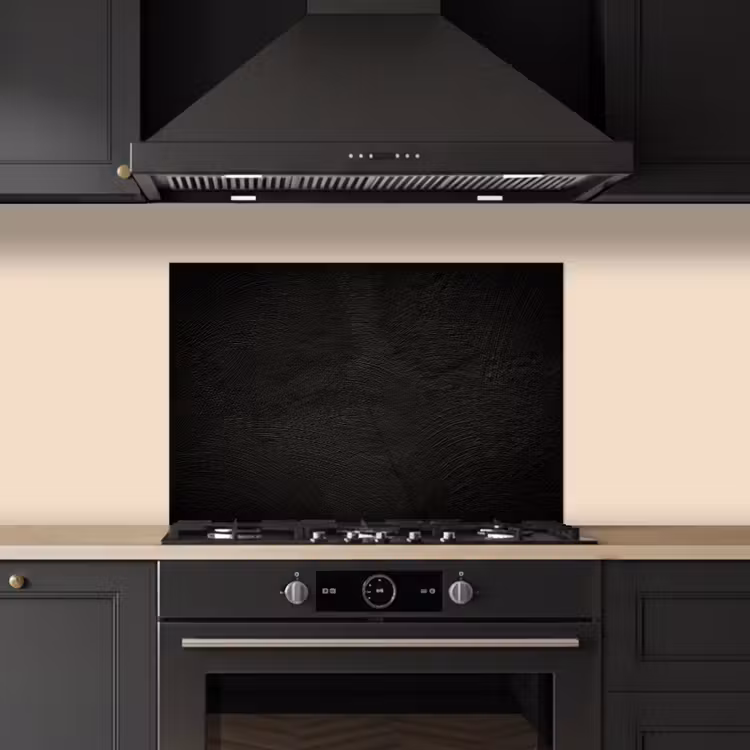 Beton print - Industrieel - Zwart keuken achterwand spatscherm klein -sfeer1