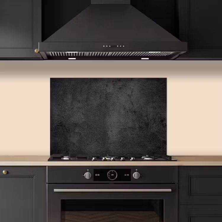 Beton - Robuust - Vintage - Rustiek - Grijs - Zwart keuken achterwand spatscherm klein -sfeer1