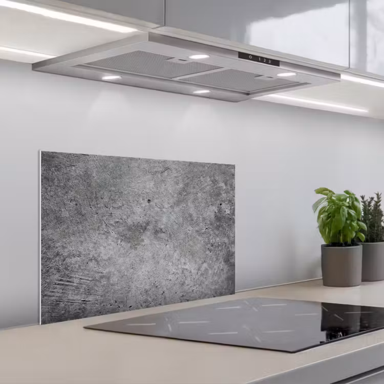 Beton - Leisteen - Grijs -Betonstructuur keuken achterwand spatscherm klein -3d_schuin