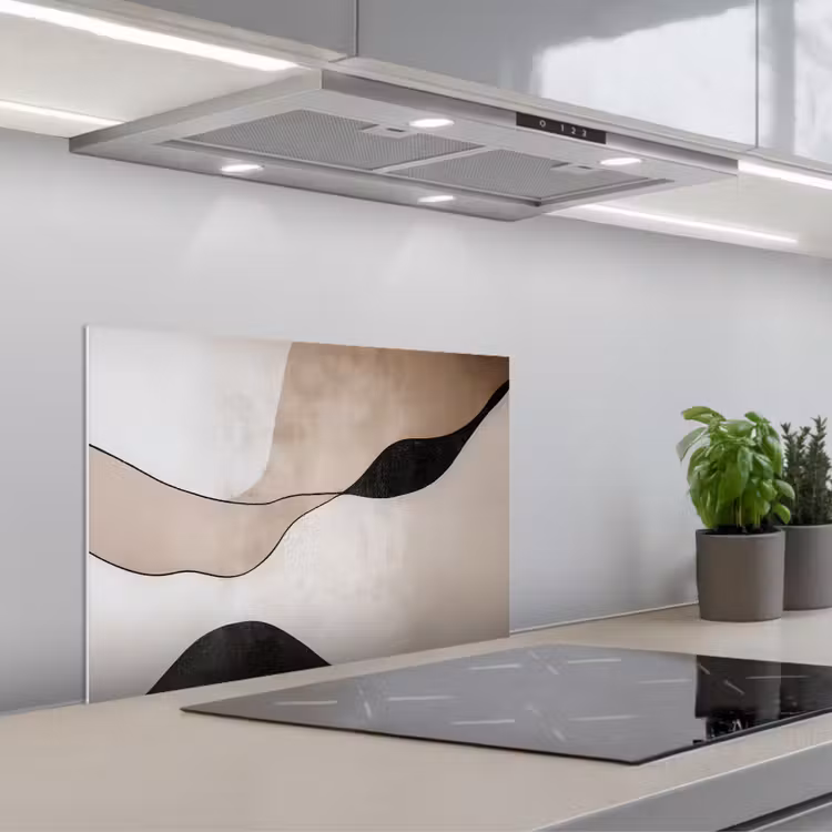 Contourlijnen - Abstracte landschap keuken achterwand spatscherm klein -3d_schuin