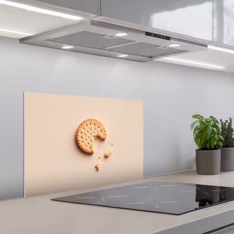 Koekje - Kruimels - beige keuken achterwand spatscherm klein -3d_schuin