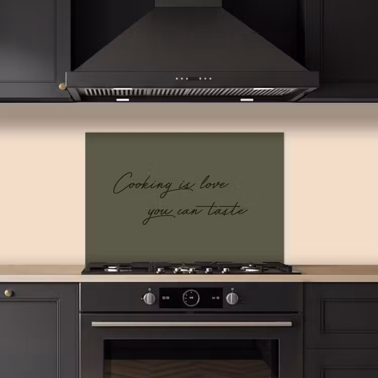 Cooking is love you can taste keuken achterwand spatscherm klein -sfeer1