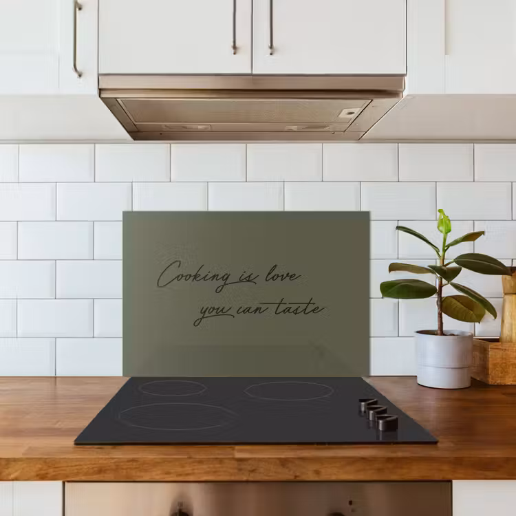 Cooking is love you can taste keuken achterwand spatscherm klein -sfeer2