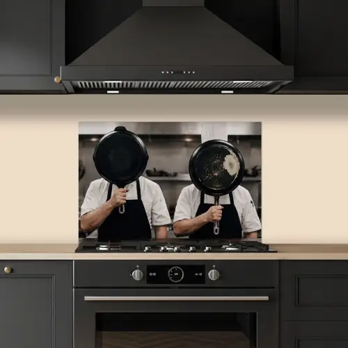 Koks - Koekenpannen - Keuken keuken achterwand spatscherm klein -sfeer1