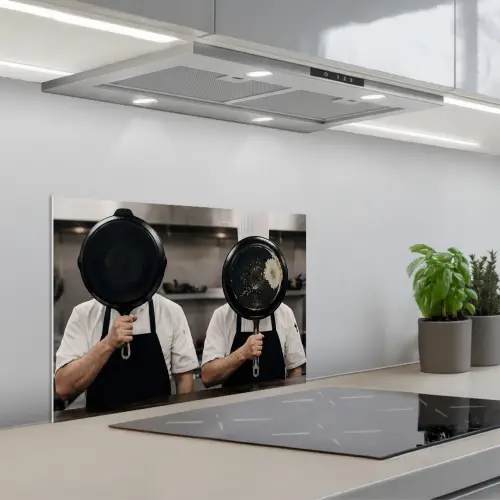 Koks - Koekenpannen - Keuken keuken achterwand spatscherm klein -3d_schuin