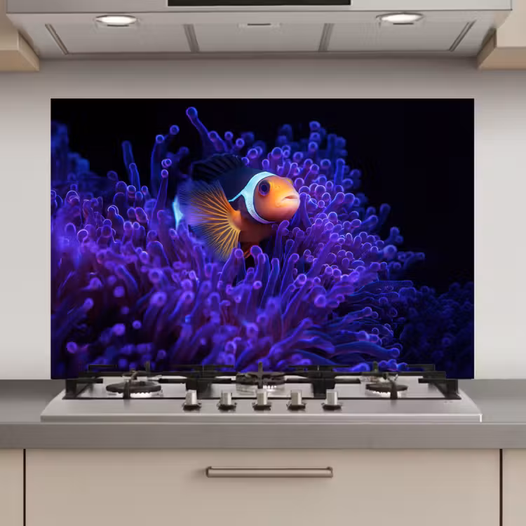 Koraal - Vis - Oranje - Zee keuken achterwand spatscherm klein -3d_website