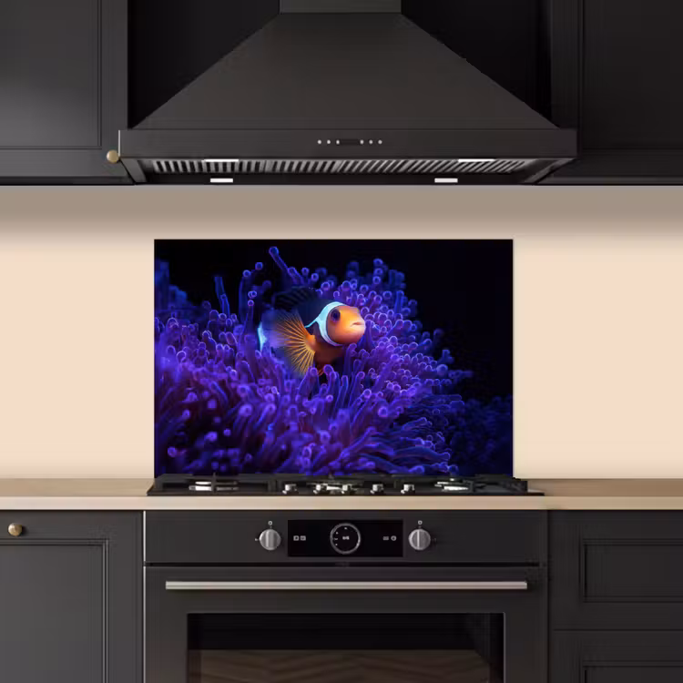 Koraal - Vis - Oranje - Zee keuken achterwand spatscherm klein -sfeer1
