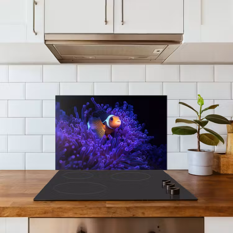 Koraal - Vis - Oranje - Zee keuken achterwand spatscherm klein -sfeer2