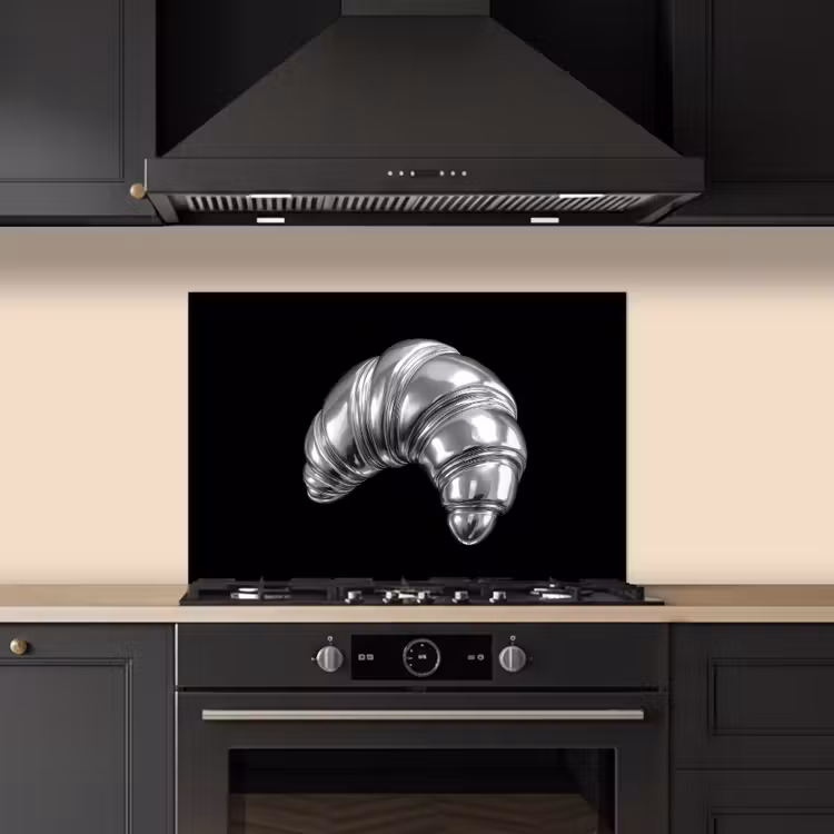 Croissant - Metaal - Zilver keuken achterwand spatscherm klein -sfeer1