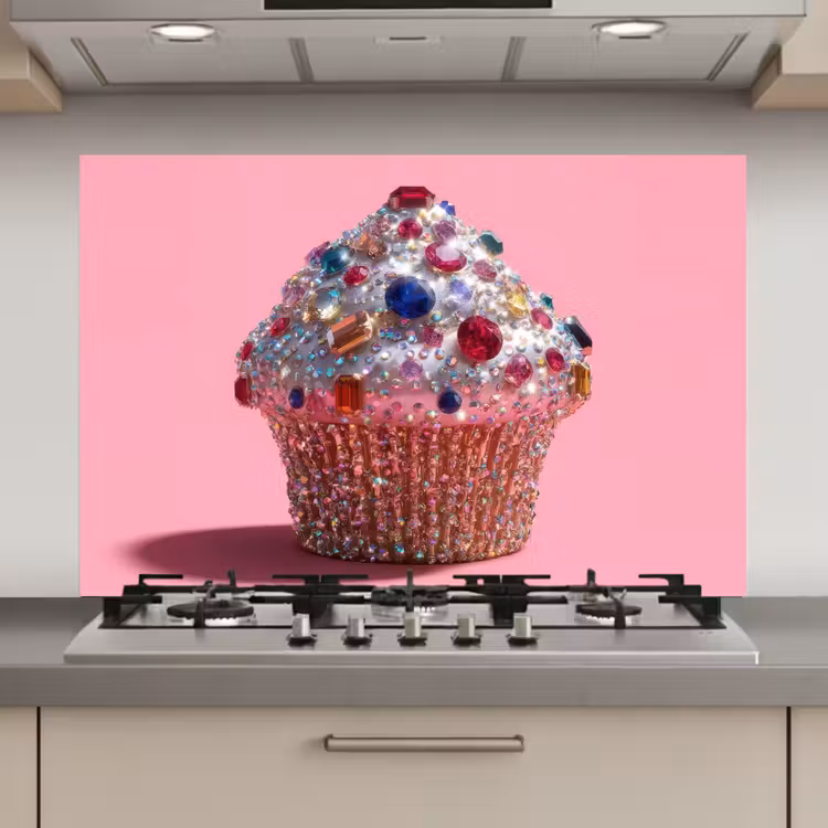 Cupcake - Kleurrijk - Edelstenen keuken achterwand spatscherm klein -3d_website