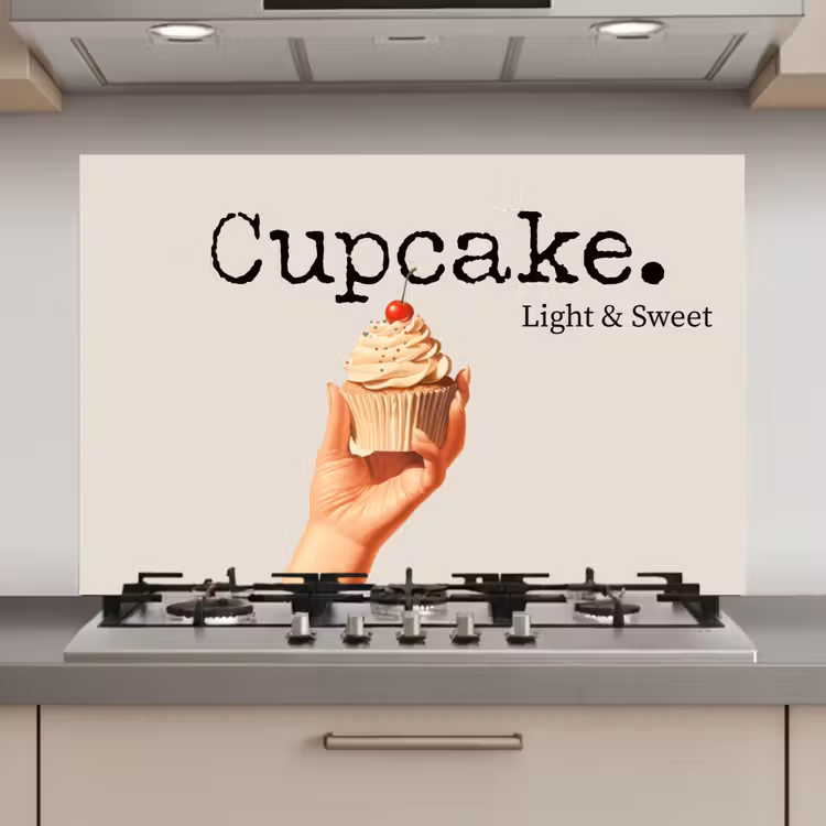 Cupcake - Zoet - Kers keuken achterwand spatscherm klein -3d_website