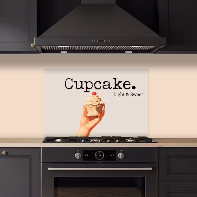Cupcake - Zoet - Kers keuken achterwand spatscherm klein -sfeer1