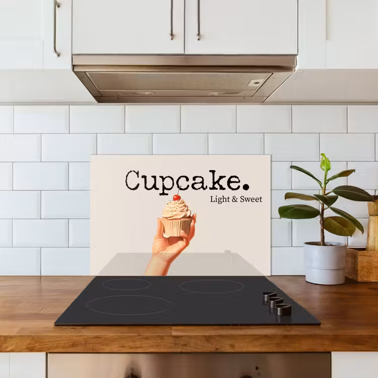 Cupcake - Zoet - Kers keuken achterwand spatscherm klein -sfeer2