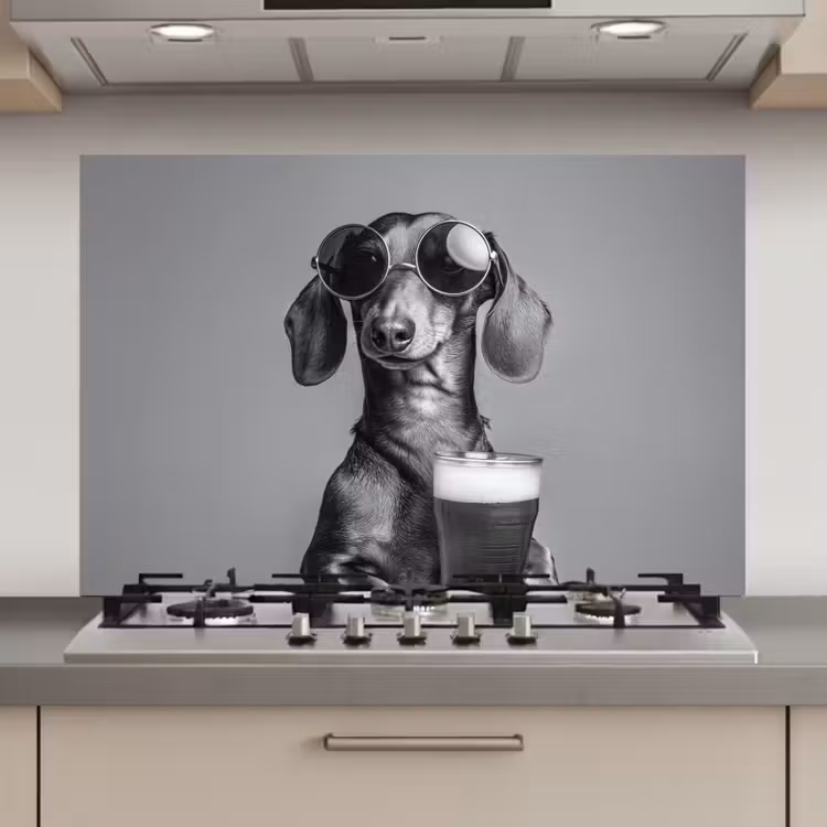 Teckel - Bier - Glas - Bril keuken achterwand spatscherm klein -3d_website