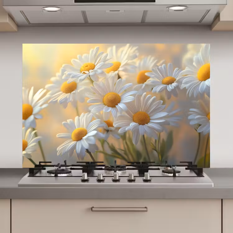 Madeliefjes - Wit - Zonlicht keuken achterwand spatscherm klein -3d_website