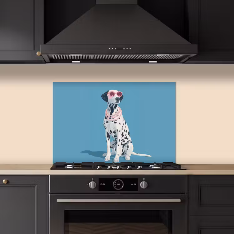 Dalmatiër - Zonnebril - Blauw keuken achterwand spatscherm klein -sfeer1