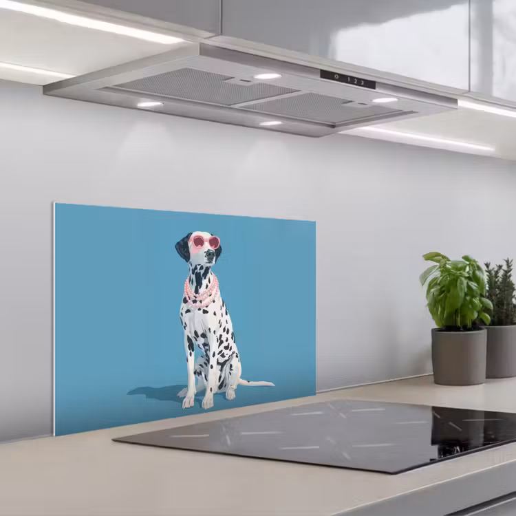 Dalmatiër - Zonnebril - Blauw keuken achterwand spatscherm klein -3d_schuin