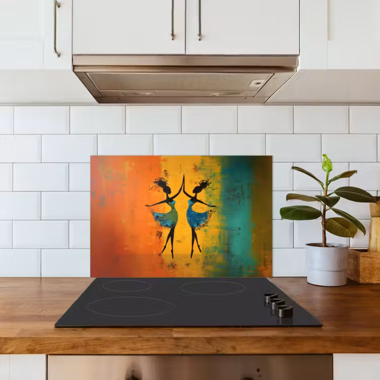 Dansen - Vrouwen - Verfstructuur keuken achterwand spatscherm klein -sfeer2