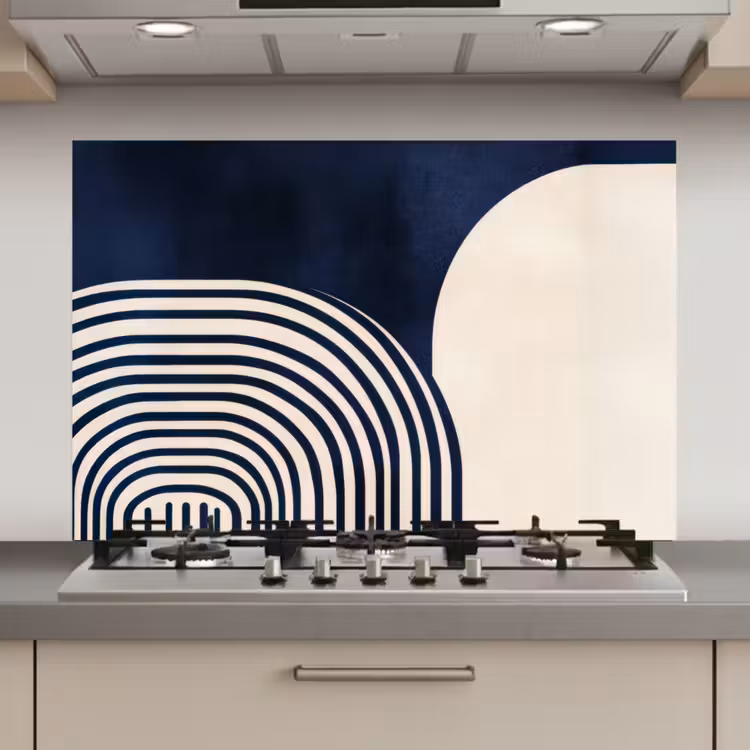 Donkerblauw - Abstract - Lijnen keuken achterwand spatscherm klein -3d_website