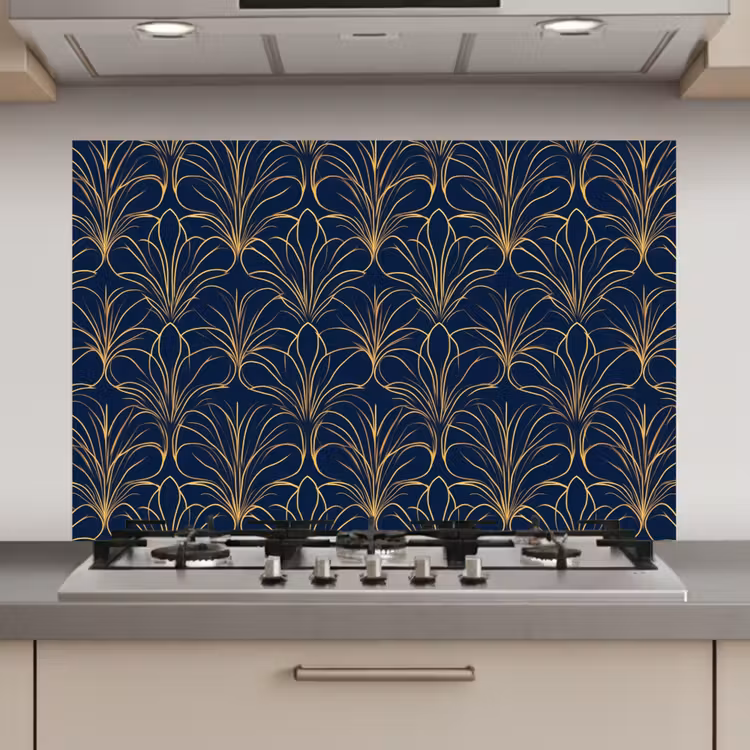 Deco - Waaier - Blauw keuken achterwand spatscherm klein 900 -3d_website
