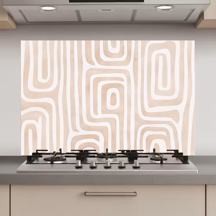 Decoratief - Labyrint - Beige keuken achterwand spatscherm klein -3d_website