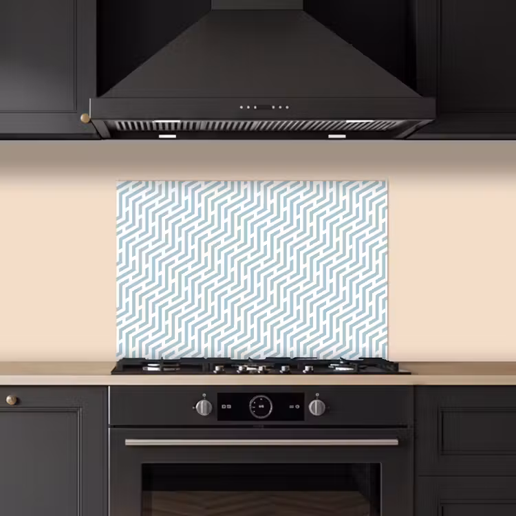 Design - Geometrie - Patroon - Groen keuken achterwand spatscherm klein 900 -sfeer1