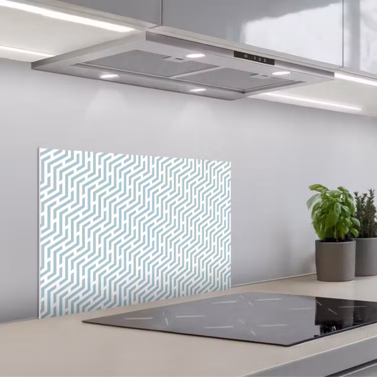 Design - Geometrie - Patroon - Groen keuken achterwand spatscherm klein 900 -3d_schuin
