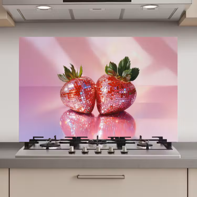 Disco - Fruit - Glitter - Strawberry keuken achterwand spatscherm klein -3d_website