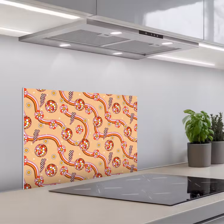 Disco - Patroon - Lijnen keuken achterwand spatscherm klein 900 -3d_schuin