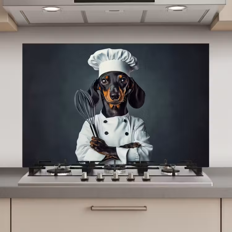 Hond - Garde - Kok keuken achterwand spatscherm klein -3d_website
