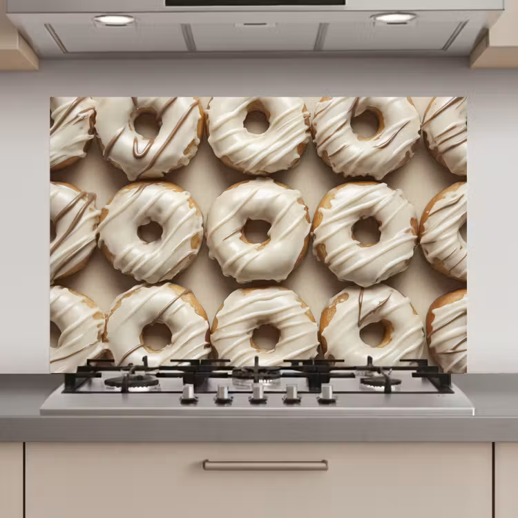Donuts - Chocolade - Wit - Beige keuken achterwand spatscherm klein -3d_website