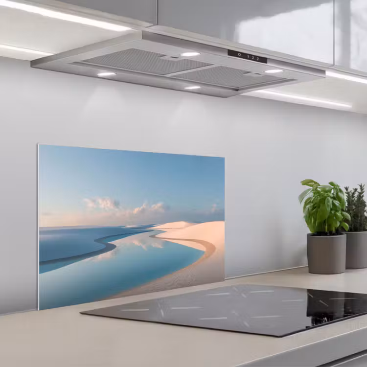 Duinen - Waterplas - Oneindige rust keuken achterwand spatscherm klein -3d_schuin