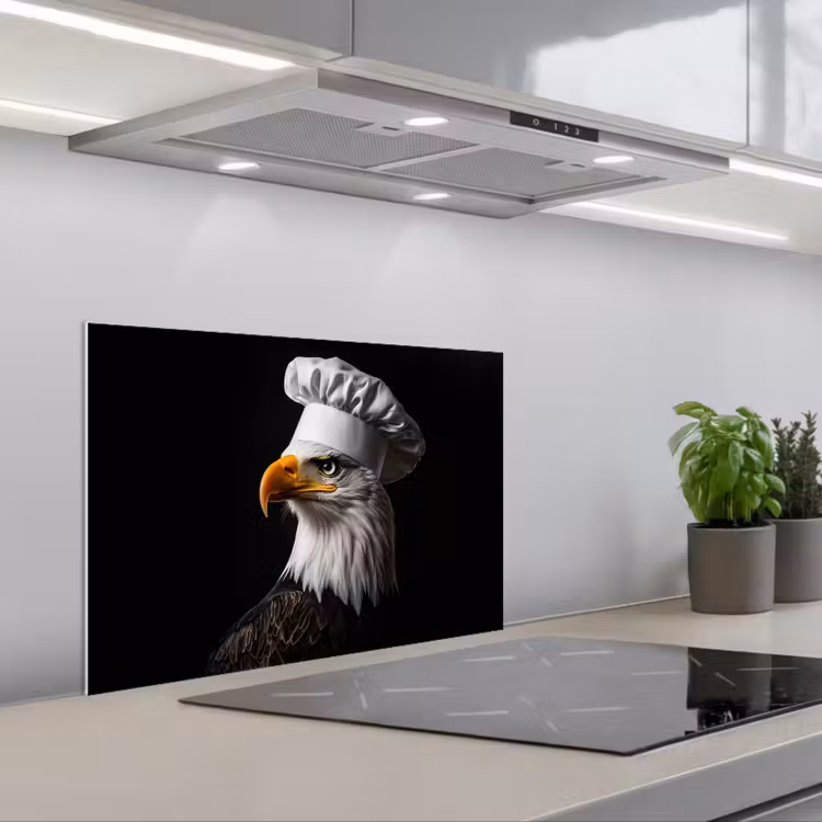 Arend -Amerika - Koksmuts - Vogel - Stoer keuken achterwand spatscherm klein -3d_schuin