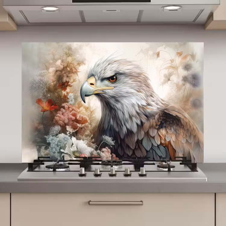 Arend - Adelaar - Vogel - Bloemen - Natuur keuken achterwand spatscherm klein -3d_website