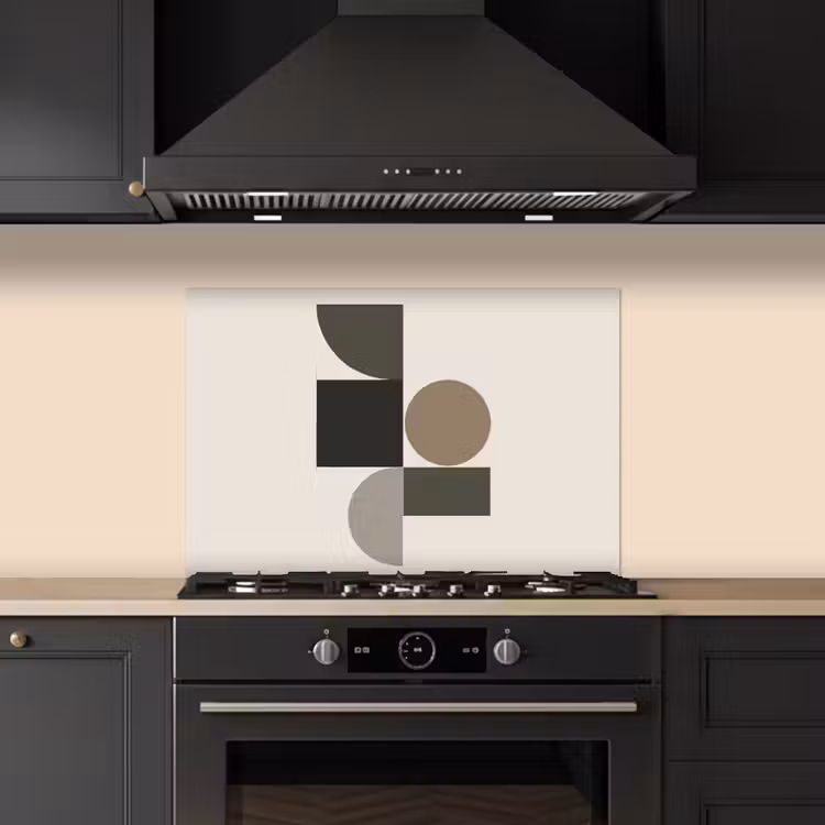 Aardetinten - Abstracte compositie - Eenvoudige vormen keuken achterwand spatscherm klein -sfeer1