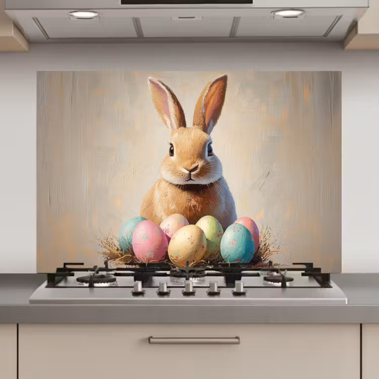 Paashaas - Pastel - Eieren keuken achterwand spatscherm klein -3d_website