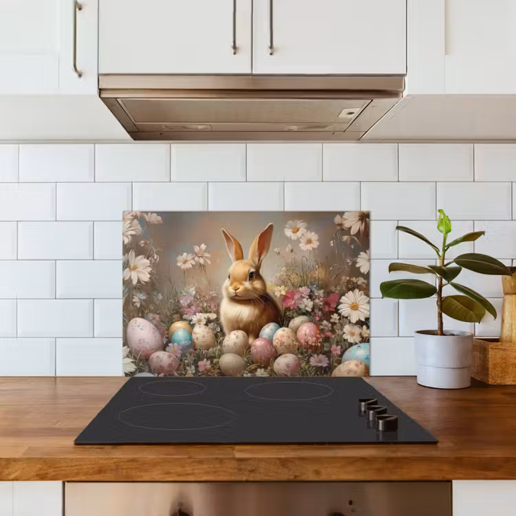 Paashaas - Lente - Paaseieren keuken achterwand spatscherm klein -sfeer2