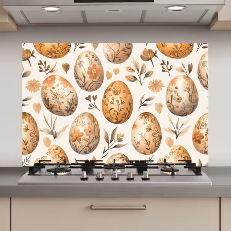 Paaseieren - Bruin - Bloemen keuken achterwand spatscherm klein -3d_website