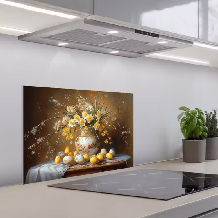 Paaseieren - Stilleven - Vaas keuken achterwand spatscherm klein -3d_schuin