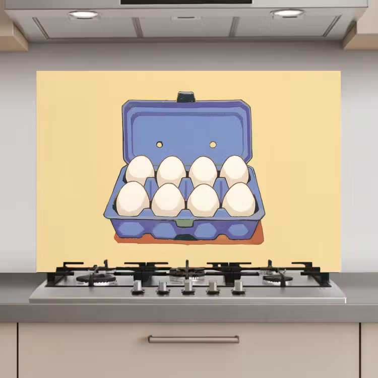 Eieren - Doos - Minimalistisch - Blauw keuken achterwand spatscherm klein -3d_website