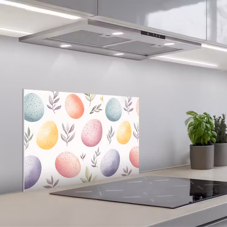 Eieren - Kleurrijk - Patroon keuken achterwand spatscherm klein -3d_schuin