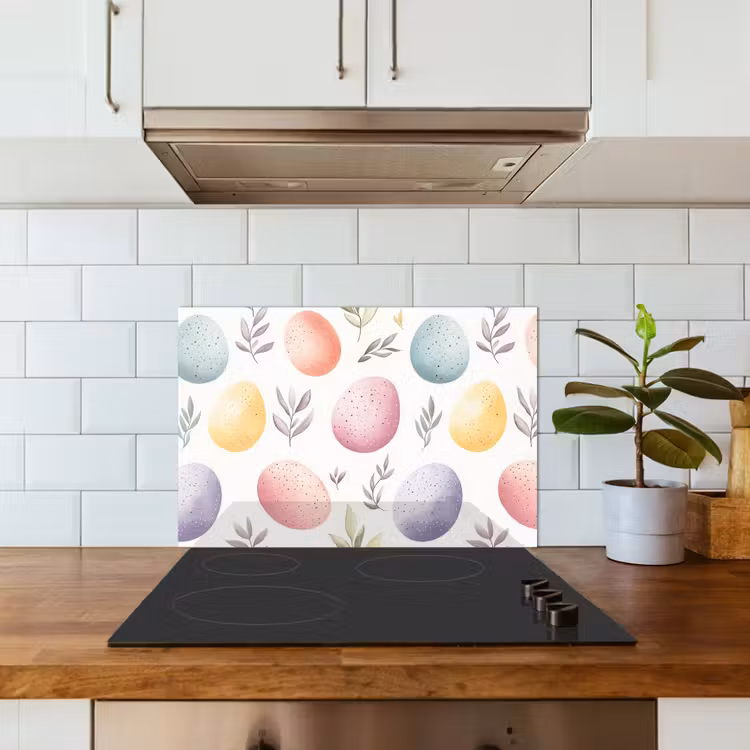 Eieren - Kleurrijk - Patroon keuken achterwand spatscherm klein -sfeer2